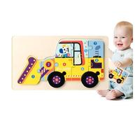 Puzzle di veicoli semplici per i più piccoli,Puzzle in legno per i più piccoli,Puzzle per bambini in legno colorato di design del veicolo - Giocattoli sensoriali STEM, attività educative