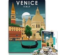 Puzzle di Venezia di notte per adolescenti, puzzle da 1000 pezzi, giocattoli da gioco Ogni pezzo è unico Gioco stimolante e divertente per tutta la famiglia, 38x26cm