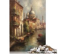 Puzzle di Venezia, Italia, Città dell'Acqua, Puzzle Rettangolare di Carta ad Incastro Preciso, per Bambini o Bambine, Regali di Natale 1000 Pezzi (38x26cm)
