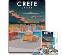 Puzzle di viaggio Creta Grecia 1000 pezzi per adolescenti, giochi educativi, decorazioni per la casa, ideali come regalo per tutta la famiglia, 75x50cm