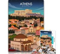 Puzzle di viaggio di Atene, Grecia, 1000 pezzi per adulti, gioco stimolante e gioco per famiglie, ideale come regalo per tutta la famiglia, 38x26cm