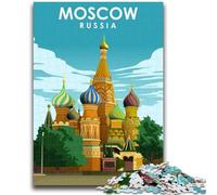 Puzzle di viaggio di Mosca, Russia, per adolescenti, 1000 pezzi, gioco educativo per famiglie, adatto per la decorazione del desktop, 1000 pezzi (50x75cm)