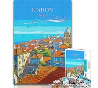 Puzzle di viaggio per adolescenti, Portogallo, Lisbona, aiuta il cervello ad allenarsi Giocattoli avvincenti per coltivare la pazienza Un'opera d'arte 38x26cm