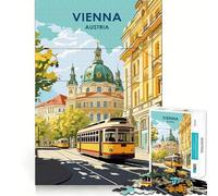 Puzzle di Vienna,Austria,con paesaggio urbano e tram,1000 pezzi,divertente per sviluppare la memoria,con bordi lisci e incastri perfetti,un modo divertente per riempire le ore vuote (38x26cm)