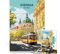 Puzzle di Vienna,Austria,con paesaggio urbano e tram,per ragazzi,1000 pezzi,gioco stimolante per la mente,montaggio sicuro e attività di gruppo per i propri cari (50x75cm)