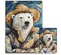 Puzzle di Vincent Van Gogh Orso Polare 1000 pezzi per adulti Puzzle impossibili per adulti Regalo perfetto per le feste di Natale, Halloween, Pasqua, Capodanno 50x75CM/19,68x29,52 pollici