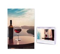 Puzzle di vino greco da 1000 pezzi, puzzle personalizzato in legno per adulti, foto puzzle arte da appendere alla parete, decorazione per compleanno, matrimonio, San Valentino, anniversario