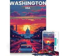 Puzzle di Washington DC da 1000 pezzi per adulti,divertente gioco di memoria,montaggio sicuro e stabile,attività per tutta la famiglia (38x26cm)