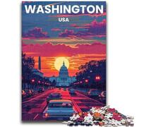 Puzzle di Washington DC da 1000 pezzi per adulti, giocattolo educativo intellettuale decomprimente, gioco educativo per compleanni, Natale 1000 pezzi (50x75cm)