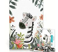 Puzzle di zebra illustrato e fantasioso,1000 pezzi,gioco di costruzione che mette alla prova la concentrazione,montaggio sicuro e stabile,divertimento in casa durante le vacanze (38x26cm)