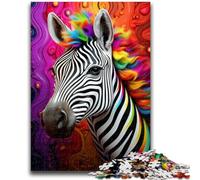 Puzzle di zebre colorate da 1000 pezzi per adolescenti, stimolanti giochi di attività per famiglie, giocattolo fai da te per decorazioni da parete per la casa (38x26cm)