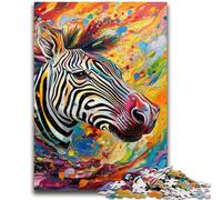 Puzzle di zebre colorate per adolescenti, puzzle da 1000 pezzi, difficile da completare ma divertente e umoristico gioco educativo per il compleanno (38x26cm)