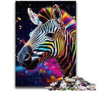 Puzzle di zebre colorate per adolescenti, puzzle da 1000 pezzi, difficile da completare ma divertente e umoristico gioco educativo per il compleanno (38x26cm)