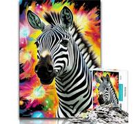 Puzzle di zebre colorate per adolescenti, puzzle da 1000 pezzi, modelli da assemblare, attività divertenti da fare a casa, regalo di compleanno, regali da viaggio (38x26cm)
