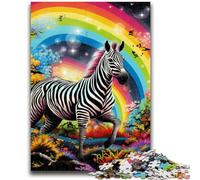 Puzzle di zebre colorate per adulti, 1000 pezzi, aiuta il cervello ad allenarsi, giocattoli avvincenti per coltivare la pazienza, ottimo regalo (38x26cm)