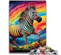 Puzzle di zebre colorate per adulti, 1000 pezzi, difficili da completare ma divertenti e divertenti, decorazioni per la casa e regali unici (50x75cm)