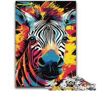 Puzzle di zebre colorate per adulti e adolescenti, puzzle, giocattoli, giochi educativi, antistress, lista dei desideri con Babbo Natale (70X100cm)