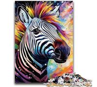 Puzzle di zebre colorate per adulti, puzzle da 1000 pezzi, per gioco educativo, giocattolo, decorazione unica per la casa e regali (38x26cm)