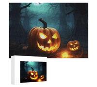 Puzzle di zucche di Halloween felici 300 pezzi puzzle personalizzati per adulti foto puzzle per famiglia impegnativo puzzle con borsa portaoggetti decorazione per la casa puzzle