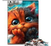 Puzzle "Diavolo Gattino" da 1000 pezzi per adulti e adolescenti, per ammazzare il tempo durante le vacanze e rafforzare l'amore tra coppie (26x38cm)