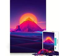 Puzzle difficile a piramide con tramonto, 1000 pezzi, facile da assemblare, per adulti, con memoria di forma, immagine rilassante, regalo artistico (50x75cm)