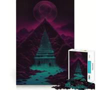 Puzzle difficile a piramide luminosa per adulti, 1000 pezzi, gioco di logica semplice e divertente, taglio di precisione, regalo di Natale (38x52cm)