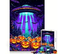 Puzzle difficile a tema UFO per Halloween, 1000 pezzi, per adulti Sviluppo cognitivo, divertimento rilassante, pulizia, assemblaggio, (50x75cm)