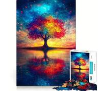 Puzzle difficile "Albero della Vita Arcobaleno" per adulti, 1000 pezzi, migliora la memoria, rilassa la mente, bordi netti, elegante regalo (38x52cm)