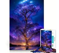Puzzle difficile "Albero Galassia Viola" per adulti, 1000 pezzi, gioco di logica semplice e divertente, taglio di precisione, regalo di Natale (38x26cm)