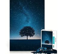 Puzzle difficile Albero nella notte stellata per adulti, 1000 pezzi, ricostruttivo, rilassante, con dettagli nitidi, 38x26cm