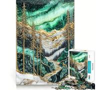 Puzzle difficile "Aurora boreale, notti dorate" per adulti, 1000 pezzi, gioco di logica, semplice e divertente, taglio di precisione, regalo di Natale (38x52cm)