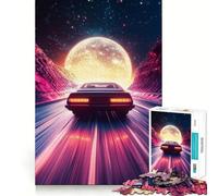 Puzzle difficile "Autostrada al neon per la Luna" per adulti, 1000 pezzi, gioco di logica, per momenti di relax, taglio liscio, regalo di alta qualità (50x75cm)