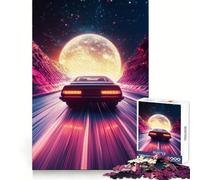 Puzzle difficile "Autostrada al neon per la Luna" per adulti, 1000 pezzi, stimolante per la mente, divertente, con bordi precisi, idea regalo creativa (38x52cm)
