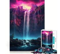 Puzzle difficile "Cascata al neon" per adulti, 1000 pezzi, stimolante per la mente, divertente e creativo (50x75cm)