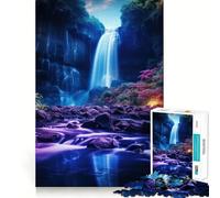 Puzzle difficile "Cascata al neon" per adulti, 1000 pezzi, stimolante per la mente, divertente e creativo (38x52cm)
