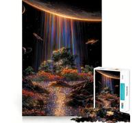 Puzzle difficile "Cascata Arcobaleno nello Spazio" per adulti, 1000 pezzi, rompicapo rilassante, arte da assemblare, regalo speciale (38x26cm)