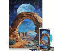 Puzzle difficile "Cielo notturno attraverso un arco" per adulti, 1000 pezzi, memory foam, facile da assemblare, immagine rilassante, regalo artistico (38x52cm)
