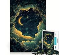 Puzzle difficile "Cielo notturno con luna crescente" per adulti, 1000 pezzi, stimola la memoria, gioco rilassante, taglio di alta qualità, regalo perfetto (38x26cm)