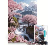 Puzzle difficile con albero di ciliegio in fiore per adulti, 1000 pezzi, gioco di logica fine, divertente e rilassante, bordi precisi, regalo pensato (38x52cm)