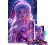 Puzzle difficile con angelo natalizio scintillante per adulti, 1000 pezzi, gioco intelligente, divertente e spensierato, taglio preciso, regalo artistico 50x75cm