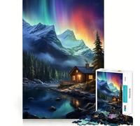 Puzzle difficile con aurora boreale per adulti, 1000 pezzi, gioco di logica semplice e divertente, taglio di precisione, regalo di Natale (38x26cm)