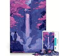 Puzzle difficile con cascata di ciliegi in fiore per adulti, 1000 pezzi, gioco di logica e abilità per tutta la famiglia, taglio preciso, oggetto da collezione (38x52cm)
