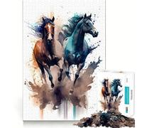 Puzzle difficile con cavallo in corsa per adulti, 1000 pezzi, gioco di logica e abilità per tutta la famiglia, taglio preciso, oggetto da collezione (50x75cm)