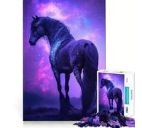 Puzzle difficile con cavallo spaziale e altri animali, 1000 pezzi, per adulti Migliora la memoria, rilassa la mente, ha bordi netti ed è un regalo elegante (50x75cm)