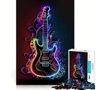 Puzzle difficile con chitarra al neon per adulti, 1000 pezzi, stimolante per la mente, divertente e creativo (38x26cm)