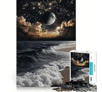 Puzzle difficile con cielo notturno e paesaggio marino per adulti, 1000 pezzi, memory foam, facile da assemblare, immagine rilassante, regalo artistico (50x75cm)