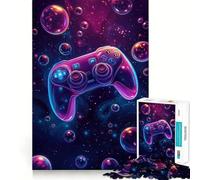 Puzzle difficile con controller di gioco al neon e bolle spaziali, 1000 pezzi, gioco di logica, tempo di relax, taglio liscio, regalo di alta qualità (38x26cm)