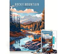 Puzzle difficile con dipinto delle Montagne Rocciose per adulti, 1000 pezzi, gioco di logica e abilità, per tutta la famiglia, con intagli precisi, oggetto da collezione (38x52cm)