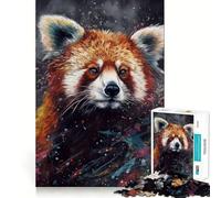 Puzzle difficile con dipinto di panda rosso per adulti, 1000 pezzi, gioco di logica e abilità, per tutta la famiglia, con intagli precisi, da collezione (50x75cm)