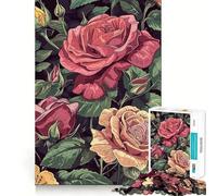 Puzzle difficile con disegno di una rosa per adulti, 1000 pezzi, gioco di logica e abilità, per tutta la famiglia, con intagli precisi, oggetto da collezione (38x26cm)